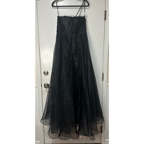 Donna Karan Women's Sleeveless Cascade Black Gown Size 10 NWT Formal Dress - Picture 11 of 16